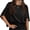 Black, variant on Summer Short Sleeve Oversize Loose Women Casual Batwing T Shirt Tops