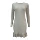 thumbnail image 1 of Gibobby Vestidos de suéter anchos Vestido de punto de color liso con dobladillo de Cuello redondo Vestido de suéter midi elegante y ajustado(Blanco,XL), 1 of 3