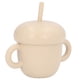thumbnail image 2 of Taza de entrenamiento de silicona a prueba de derrames para bebés con asas dobles y tapa beige, 2 of 14