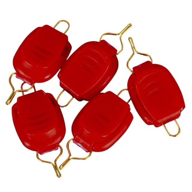 30Pcs Plastic Fish Line Holder Portable is durable for Professional Fishing Cable Solid Color Keeper Outdoor Sports Stopper Accessories Red