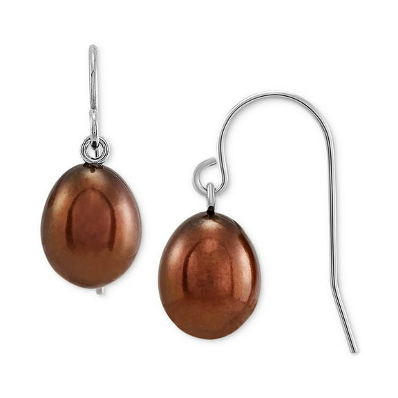 Giani Bernini Chocolate Cultured Freshwater Pearl (7mm) Drop Earrings in Sterlin