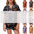thumbnail image 3 of CAUYDY Girls Halloween Satin Pajamas Set Button Down 2 Piece Pjs Shorts Set Loungewear Sets Sleepwear,2-3 Y, 3 of 5