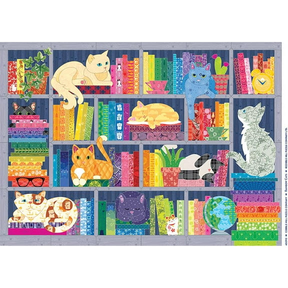 Cobble Hill 500 Piece Puzzle - Rainbow Cats - Sample Poster Included