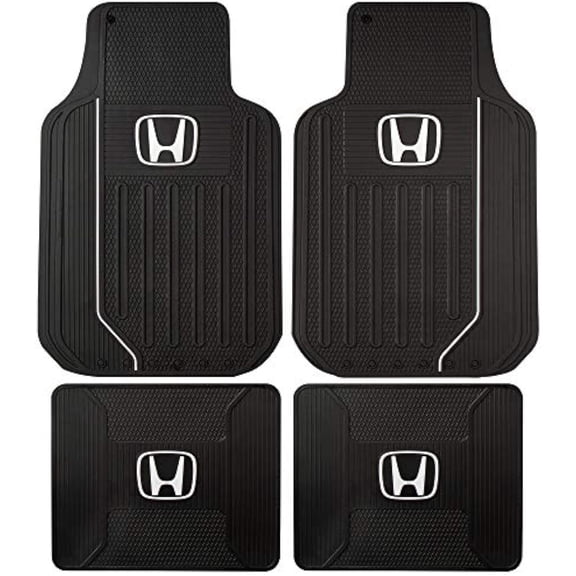 Plasticolor Elite 4 Piece Front and Rear Floor Mats for Car Truck and SUV Compatible with Honda Vehciles