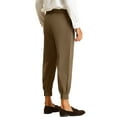 thumbnail image 3 of INSPIRE CHIC Men's Cropped Formal Solid Color Double Pleated Dress Pants 34 Brown, 3 of 6