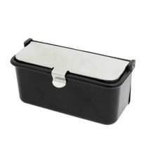 Unique Bargains Portable Metal Lid Adhesive Car Smokeless Ashtray, Black&Silver Tone