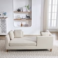 thumbnail image 2 of Beige Chenille Chaise Lounge, 77.95" Wide Modern Sleeper Sofa Couch w/ Pillows, Rubberwood Legs for Living Room/Bedroom. Comfortable &amp; Stylish!, 2 of 14