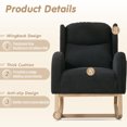 thumbnail image 4 of Lunale Indoor Rocking Chair, Upholstered Accent Rocker Chair with Wood Legs, Black Teddy, 4 of 8