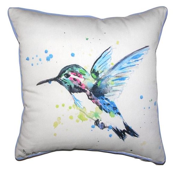 18 x 18 in. Green Hummingbird Large Indoor & Outdoor Pillow
