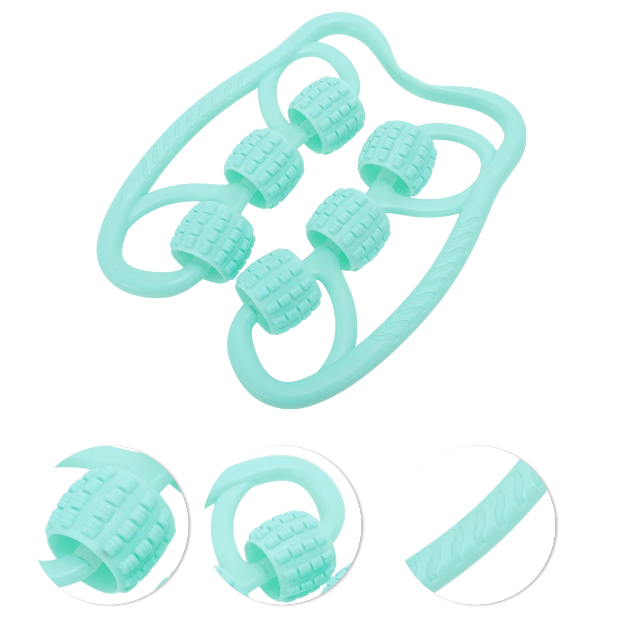 Unique Bargains Durable Useful 1 Pc Durable Six Wheel Foot Massager for Home Blue Green