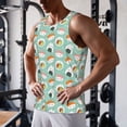 thumbnail image 3 of Wukai Kawaii Sushi Print Men’s Workout Tank Top Sleeveless Muscle T shirt Gym Running Fitness Tank Top-4X-Large, 3 of 7