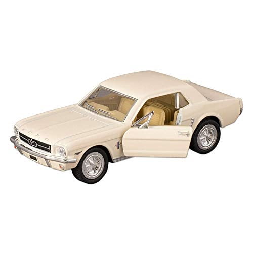 kinsmart white 1964 ford mustang die cast toy car 1/36 scale with pull
