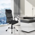 thumbnail image 2 of Modern Adjustable Office Desk Chair, Executive Mesh Computer Chair High Back Rolling Swivel Task Chair with Fixed Armrests, Black, 2 of 10