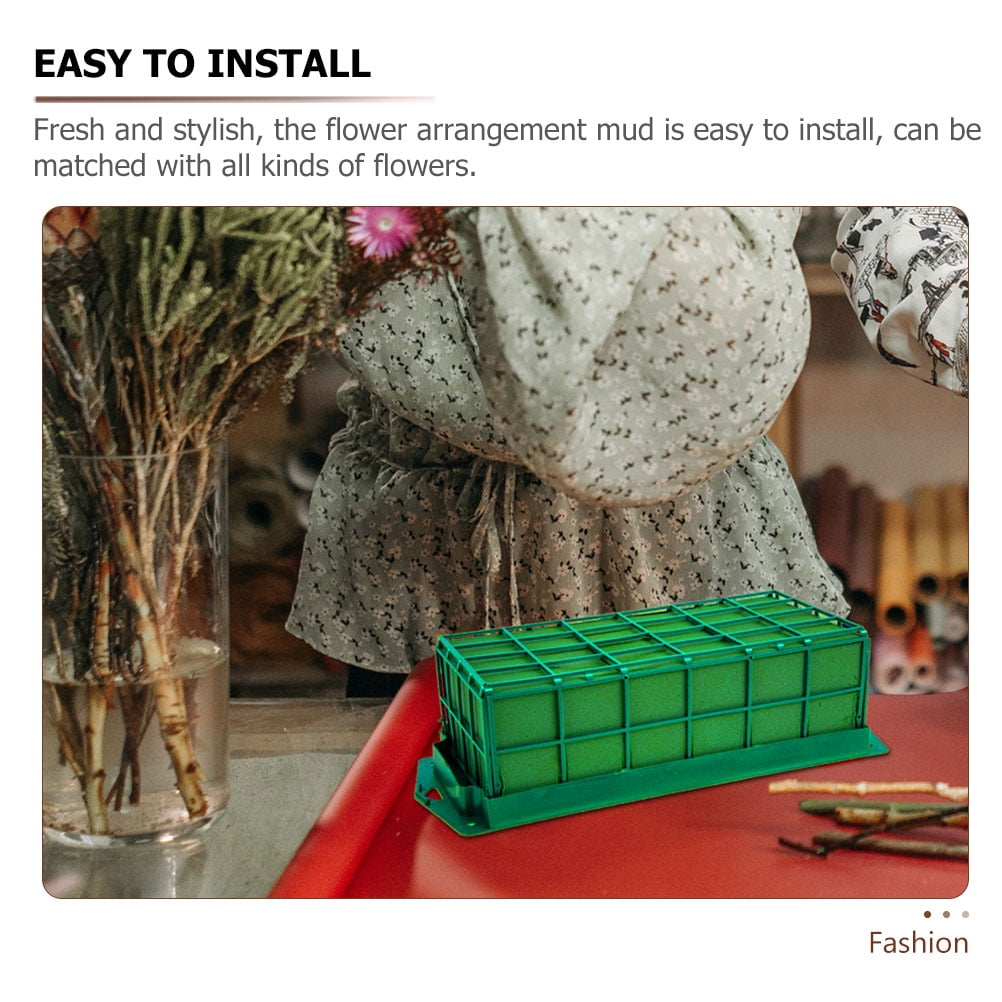 Tineasur 4Pcs Green Floral Foam Cage Easy to Use Flower Arrangement Tool for Home and Events