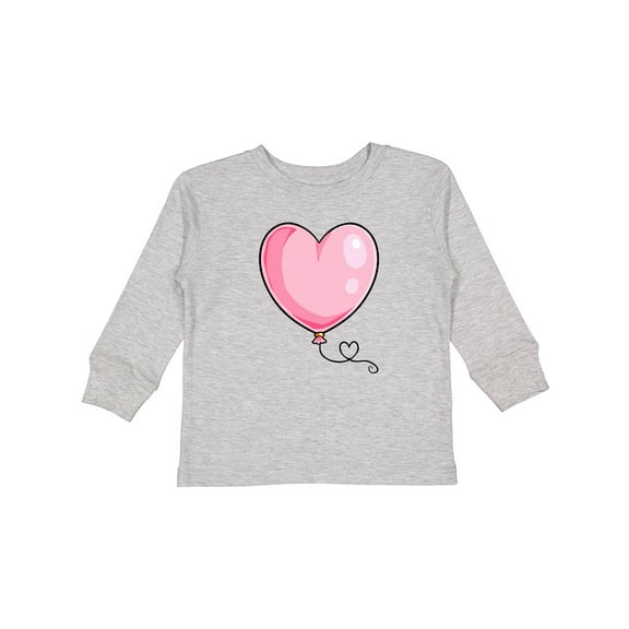 Inktastic Pink Balloon Heart Boys or Girls Long Sleeve Toddler T-Shirt