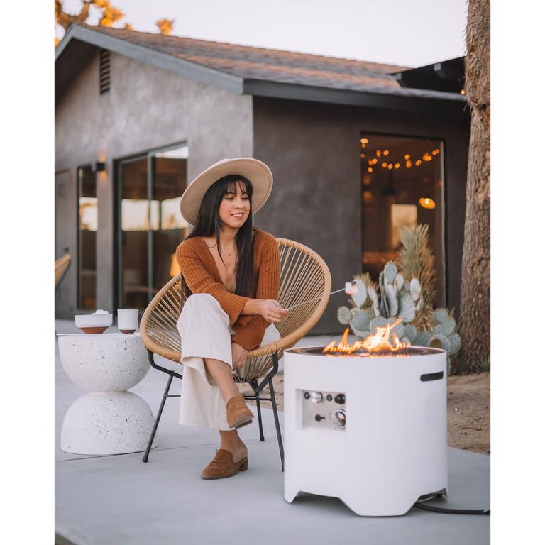 Ukiah Voyager 20 in. W Stainless Steel Round Electric Fire Pit