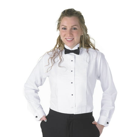 Ladies Tuxedo - Henry Siegel Women's Tuxedo Shirt Poly/Cotton 1/4 Pleat Wing Collar