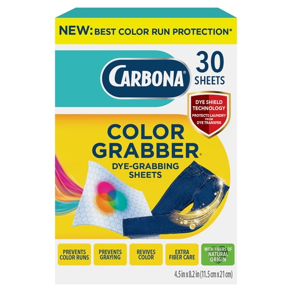 Carbona Color Grabber Laundry Sheets, Stops Color Runs, Helps Prevent Graying, 30 Sheets