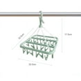 thumbnail image 4 of PENGXIANG Foldable Clip and Drip Hanger, Socks Hanger Underwear Hanger with 32 Clothespins & Wind-Proof Hook, Hanger for Drying Towels, Bras, Baby Clothes, Plastic Laundry Sock Drying Hanger, 4 of 6