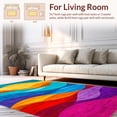 thumbnail image 2 of ODIKA 5'x7' Machine Washable Non-Slip Area Rug, Modern Wave Line with Interlaced Curves and Vibrant Color Bands High Traffic Rug, Blue, 136349, 2 of 7