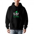 thumbnail image 2 of Men's Loose Fit Hoodie with Front Pocket Drawstrings Green Wizard Hat Design & ' FUNLY HAST LATER ' Text Long Sleeve Pullover Sweatshirt, 2 of 7