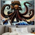 thumbnail image 2 of Orinice Octopus Boat Pirate Ship Tapestry Wall Hanging Unique Style Graphic Tapestries Home Wall Decor 40x30inch, 2 of 6