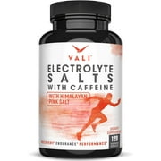 VALI Electrolyte Salts Plus 40mg Caffeine. Rapid Oral Rehydration Replacement Pills. Hydration Nutrition Powder Supplement, Energy, Recovery & Relief Fast. Fluid Health Essentials. 120 Veggie Capsules Electrolytes Caffeine