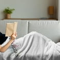 thumbnail image 3 of Teen Room Soft Flannel Fleece Throw Blanket, Young Fashion Girl with a Hat and Glasses in Female Clothes Beauty Image, Cozy Plush for Indoor and Outdoor Use, 60" x 80", Black and White, by Ambesonne, 3 of 5
