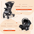 thumbnail image 2 of Carriola Baby Trend Sonar Seasons Travel System Plegable, 2 of 10
