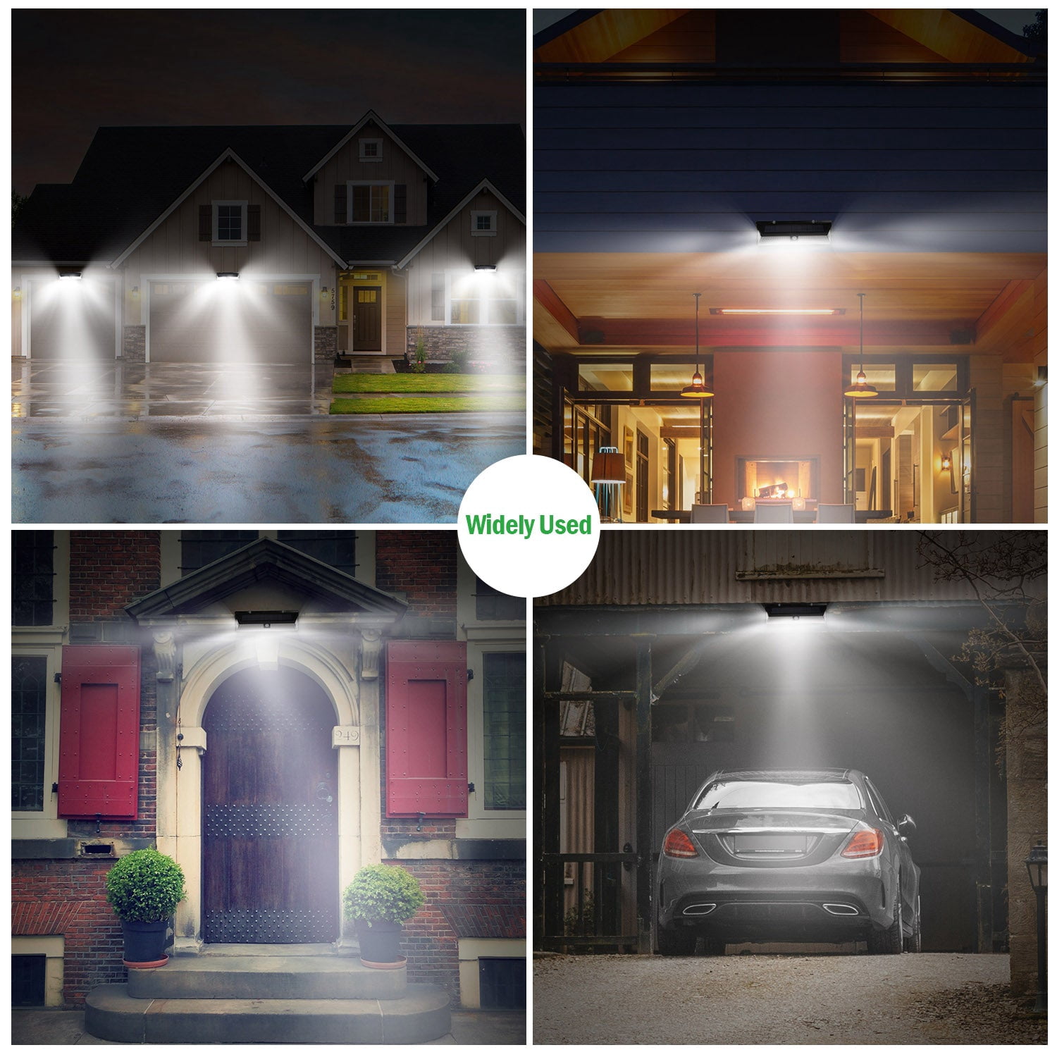 Solar Lights 118 LEDs Solar Wall Light Outdoor Motion Sensor Lamp IP65 Waterproof 120 Sensing 270Wide Lighting Angle for Garage Garden Pathway