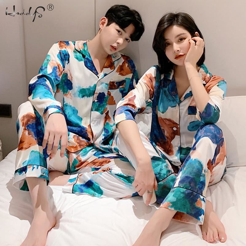 Silk pajamas couple sale