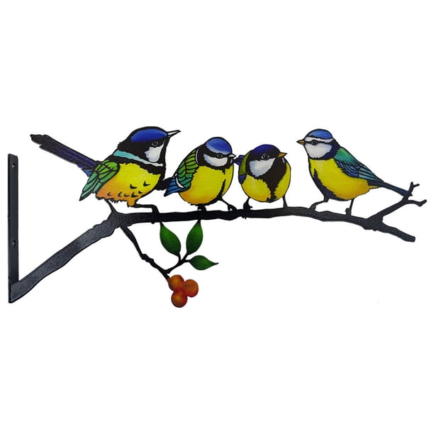 Inserto de árbol de metal para pájaros, colibríes, pintura de hierro, valla de jardín para patio, enchufe