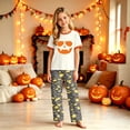 thumbnail image 2 of Halloween Family Matching Pajamas Sets, Short Sleeve Top and Shorts Set Matching Sleepwear, Spooky Pumpkin Casual Home Pjs Loungewear, Holiday Party Daily Relaxation Nightwear for Family, 2 of 7