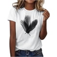 thumbnail image 1 of Plebaso T-Shirt Imprimé pour Femmes Manches Courtes Décontracté Col Rond Été T-Shirts Amples 2025, 1 of 4