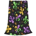 thumbnail image 2 of Junzan Mardi Gras Carnival4 Print Flannel Fleece Blanket Throw Blanket For Bed,Sofa,Couch,Travel,Camping(60"X50"), 2 of 9
