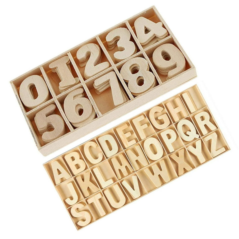 Unfinished Wooden Letters and Numbers for Arts and Crafts Projects, 1.75”,  216-Pc
