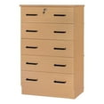 thumbnail image 1 of Better Home Products Cindy 5 Drawer Chest Wooden Dresser with Lock Beech (Maple), 1 of 14