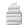 thumbnail image 3 of Men's Lightweight Packable Puffer Vest Jacket Stand Collar Quilted Down Vests Full Zipper Sleeveless Lightweight Down Jacket with Pockets Big & Tall Winter Casual Puffy Outerwear for Running,Beige L, 3 of 3