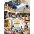 thumbnail image 6 of Navy Blue Gold Tablecloth Rectangle Table Cloth 60x102, Waterproof Tablecloth Outdoor Table Cloth, Abstract Line Art Troditional Ink Painting Washable Table Cover for Kitchen Dinning Party, 6 of 8