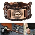 thumbnail image 3 of Pulsera de tótem vikingo Sunnimix Cuero PU Rojo Cobre, 3 of 8