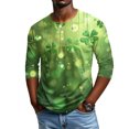 thumbnail image 2 of Men's Raglan Sleeve Three-quarter Sleeve Top Fluorescent Green D 3XL, 2 of 5