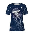 thumbnail image 4 of Otvok Fashionable Women's Casual Pullover Printed Short Sleeved Round Neck Tops Summer T-Shirts, 4 of 6