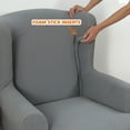 thumbnail image 4 of 2-Piece Stretch Wingback Chair Cover Elastic Wingback Armchair Slipcovers (silver gray), 4 of 7
