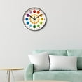 thumbnail image 6 of Kids Wall Clock Telling Time Teaching Clock Mute Art Clock Non Ticking Hanging Decorative Children Clock for Indoor Office Kitchen Decor 12inch, 6 of 9