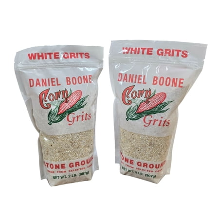 Daniel Boone Fresh Coarse Stound Ground White Corn Grits 2-2 lb. Bags Gluten Free No Preservatives