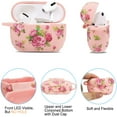 thumbnail image 4 of YOMPLOW Apple Pink Rose Earbud Case with Keychain, Flower Pink, 4 of 7