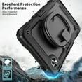 thumbnail image 2 of ELEHOLD Rugged Case for Samsung Galaxy Tab A11 2025,8.7-inch, Three-Layer Protection with Screen Protector Portable Folding Handle Grip 360° Rotating Kickstand Bracket Shockproof Cover,Black, 2 of 7