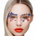thumbnail image 5 of 4th of July Temporary Tattoos Stickers, 10 Pcs US Flag Face Tattoo Eye Makeup Sticker, Party Costume Body Face Decorations Supplies, 5 of 7
