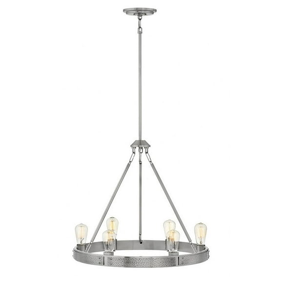 4395BN Hinkley Lighting Everett - 6 Light Medium Chandelier in Transitional-Rustic-Industrial Style - 24.5 Inches Wide by 22 Inches High-Brushed
