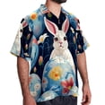 thumbnail image 2 of Easter Men's Short Sleeve Poplin Button Down Shirts - Casual Printed Summer Beach Tops for Men, 2 of 6